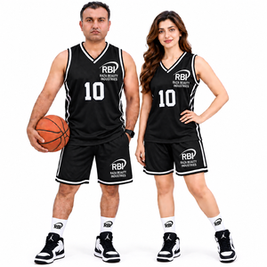 Maillot de basketball personnalisé 220g 100% polyester séchage rapide imprimé par sublimation avec nom du joueur, taille élastique, sans manches, pour homme - Product Image 2