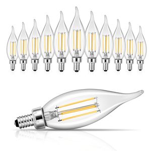 Confezione da 12 lampadine a candelabri a LED dimmerabili 2725K illuminazione calda 90 + Base CRI E12 alta per lampadari applique lampade da tavolo Vintage - Product Image 1