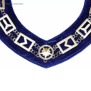 Luxury Style Personalized Embroidered Masonic Regalia Chain <b>Collar</b> with Safety Pin Customized Design and Premium Workmanship - Product Image 5