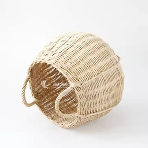 Ensemble de paniers de rangement en rotin naturel avec poignées intégrées, panier à linge et organisateur de jouets tissés artisanalement - Product Image 2