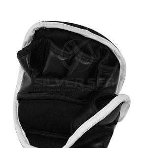 2026 Wholesale <b>SILVER</b> HEAD GUARD 8oz PU MMA Half-Finger <b>Gloves</b> Custom Logo Breathable Comfortable Durable High Quality Boxing - Product Image 6