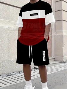 Ensemble décontracté d'été pour homme, t-shirt à manches courtes avec impression numérique 3D et short respirant à séchage rapide en fibre de bambou 100% - Product Image 5