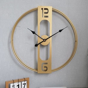 <b>Vintage</b> Industrial Round Metal Wall <b>Clock</b> With Wooden Accent Spokes And Bold Number Design For Rustic And Modern Interiors - Product Image 5