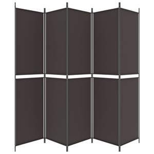 ฉากกั้นห้องผ้าสีน้ำตาล 5 แผง ขนาด 98.4"x86.6" ผลิตภัณฑ์ฉากกั้นและฉากแบ่งห้อง - Product Image 4