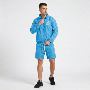 Conjunto de Pantalones Cortos y Chaqueta Cortavientos con Cierre Completo y Cuello Alto para Hombre, Estilo Vintage, Nueva Llegada 2026, OEM, Secado Rápido - Product Image 3