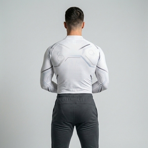 Men Compression Gym Shirt Custom OEM Full Sleeve Tight O-Neck Jersey Sports Athletic Workout Fitness Training Performance Quick - Product Image 2