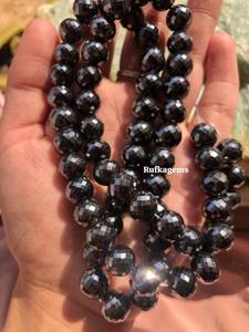 Magnifiques perles facettées 10,50 mm en moissanite noire pour la création de bijoux - Product Image 2