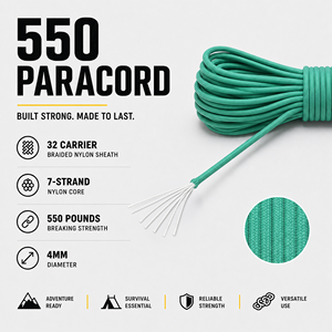 Cuerda de Paracord de 4 mm, Tipo 550, Cuerda de Nailon Multiusos para Camping, Supervivencia, Manualidades y Bricolaje - Product Image 3