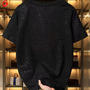 T-shirt surdimensionné de luxe personnalisé à manches courtes avec motif ciel étoilé, en coton épais, col rond, pour femme, toutes saisons - Product Image 3