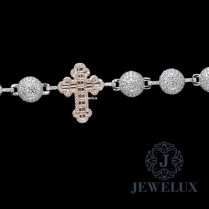 Premium Jewelux Moissanite Tennis Bracelet Iced Hip Hop Jewelry <b>Men</b> Women Custom Length Gold Plated Silver Chain Gift Wholesale - Product Image 3