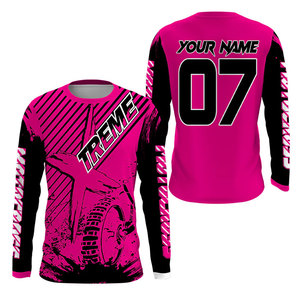 Camiseta de Motocross Rosa de Manga Larga para Hombre, Secado Rápido, Sublimada, para Carreras, Adulto, Todas las Temporadas - Product Image 1