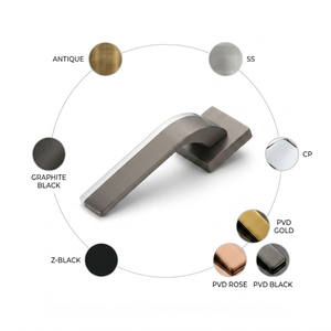 Juego de Manijas de Puerta Modernas de Latón Sólido, Diseño de Palanca Elegante, Herrajes para Puertas Interiores, Acabado Negro Mate, Dorado y Grafito | Manijas para Puertas de Casa - Product Image 5