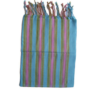 Elegante Bufanda de Algodón Tejida a Mano con Diseño de Rayas, Ligera, Transpirable y Suave, Accesorio de Moda Étnica para Hombres y Mujeres, Uso Diario - Product Image 2