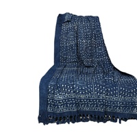 Indien fait à la main doux luxe bleu Indigo bohème coton tissé à la main jeter couverture pour literie canapé voyage maison Textile utiliser