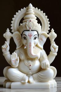 Gold Hand-painted Resin Animal-shaped Ganesh Figurine Thai Laxmi Statue Tabletop Ornament for Home <b>Decor</b> Water Fountain Gift - Product Image 3