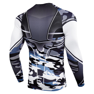 เสื้อรัดรูปแขนยาวลายพรางสีแดงสำหรับผู้ชาย พิมพ์ลายแบบ Sublimation แห้งเร็ว เหมาะสำหรับฝึกซ้อม BJJ ยิวยิตสู - Product Image 3