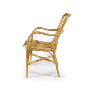 Sillón de Ratán de Diseño Tradicional y Elegante con Cojín de Espuma y Respaldo Acolchado, Relajación Sostenible para Sala de Estar, Dormitorio y Villas - Product Image 4