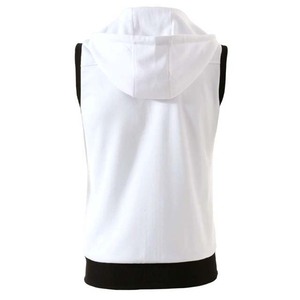 Chaleco sin mangas con capucha y cremallera para hombre, de color sólido, tejido, transpirable, informal, para uso al aire libre, otoño, blanco - Product Image 4