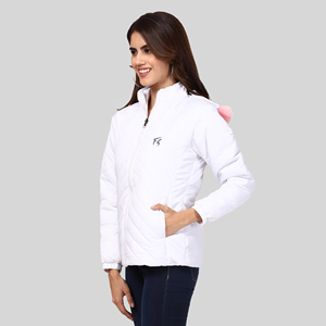 Blouson d'hiver élégant pour filles, nouveau design, coupe moderne, imprimé uni, col à capuche, laine, séchage rapide, haute qualité - Product Image 4
