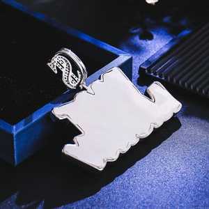 Collier Pendentif Personnalisé en Moissanite et Diamants Sertis, Breloque Lettre en Argent Sterling 925 Plaqué Rhodium, Bijou Hip Hop, Cadeau - Product Image 5