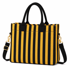 Custom NCBW Coalition Tote <b>bag</b> Black and gold Embroidered Logo Striped Daily Use <b>Large</b> Capacity <b>Canvas</b> Tote <b>bag</b> - Product Image 3