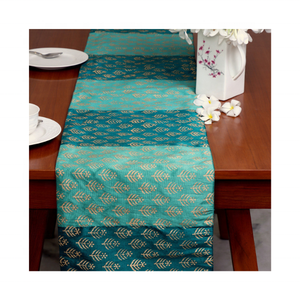 Versatile 72 Inch 280g Eco-Friendly <b>Table</b> <b>Runner</b> GOTS Certified 100% Cotton Mango Yellow Block Printed Embroidered <b>Weddings</b> Home - Product Image 6