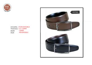 Ceinture réversible en cuir véritable pour homme, épaisseur 3,6-3,8 mm, ceinture de taille robuste, ceinture formelle et décontractée avec boucle en alliage de zinc - Product Image 3