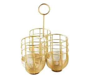 Support de Rangement Moderne en Métal Noir pour Couverts, Organisateur Doré en Acier Inoxydable pour Cuillères, Fourchettes et Couteaux, Présentoir Durable pour Ustensiles de Cuisine Domicile - Product Image 3