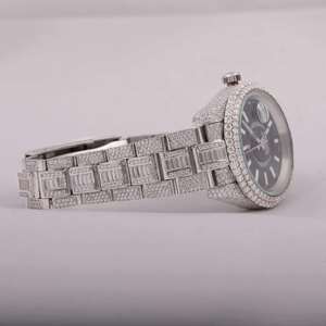 VVS Moissanite White Round Brilliant Diamond <b>for</b> <b>men</b> Gifting Hip Hop Collection Fancy Luxury Stainless Steel Vvs1 Diamond <b>Watch</b> - Product Image 2