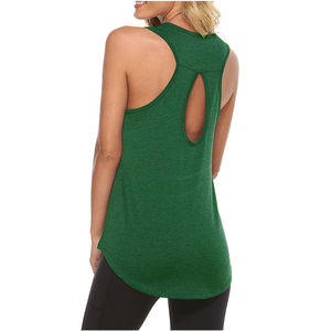 Débardeurs de sport personnalisés pour femmes, col rond, tailles XS/S/M/L/XL/XXL, nouveau design, tissu tricoté noir, étiquette logo, décontracté - Product Image 2