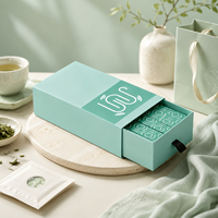Boîte cadeau coulissante de luxe écologique avec feuille d'or et doublure en éponge pour grains de café, snacks et emballages alimentaires de fêtes