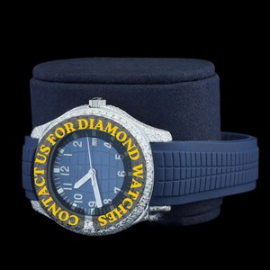 ดีไซน์ล่าสุด หน้าปัดทรงกลม ฟังก์ชั่นวันที่อัตโนมัติ สายยางสีน้ำเงิน แฟชั่นทันสมัย คอลเลกชันแบรนด์มาตรฐานสำหรับผู้ชายและผู้หญิง - Product Image 3