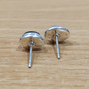 Trendy 2.5 Grams Anti-Tarnish Sterling <b>Silver</b> Labradorite Oval Minimalist Unisex <b>Stud</b> <b>Earrings</b> - Product Image 3