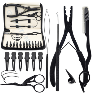 Kit d'outils pour extensions de cheveux GEMSTONE ENTERPRISES, pinces multifonctions en acier inoxydable à 2 trous, ensemble de crochets et boucles durables et réutilisables - Product Image 1