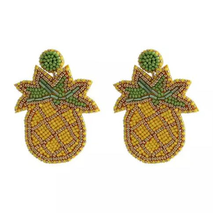 ต่างหูห้อยประดับลูกปัดลายกุ้งมังกรสำหรับงานมาร์ดิกราส์ ต่างหูปักลูกปัดเม็ดเล็กสำหรับงานมาร์ดิกราส์ จากอินเดีย ต่างหูทำมือ - Product Image 5