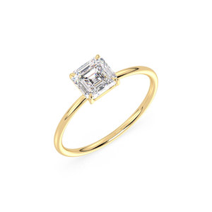 Bague en moissanite de qualité supérieure REYES, taille Asscher, 1,12 carat, certifiée GRA, argent sterling 925, cadeau d'anniversaire, bijoux fins - Product Image 1