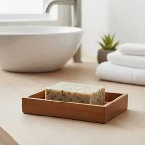 Jabonera Minimalista de Madera Rectangular para Jabón en Barra, Accesorios de Baño de Madera Natural para Lavabo, Venta al por Mayor - Product Image 1