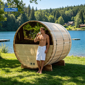 Sauna extérieur en forme de baril en gros |   CE ETL |   Compagnon idéal pour la thérapie par contraste, destiné aux <span class=keywords><strong>bains</strong></span> de glace et aux centres de récupération - Product Image 1
