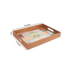 High Quality Designer Tray Set Black Marble Design Resin Wood Modern Style Serving Decorative Tray for Weddings Best Price - Product Image 2