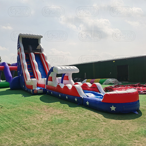 Thương mại <span class=keywords><strong>Inflatable</strong></span> nhảy bouncy lâu đài Jumper Bouncer Mỹ cờ trả lại nhà Combo trượt nước - Product Image 4