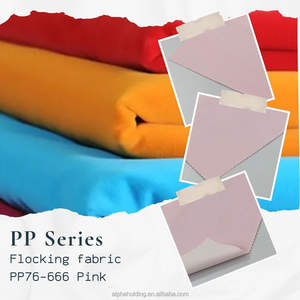 Tissu flocqué Pigpell en rayonne avec support tissé, 54" 70Y, pour emballage de bijoux, PP76-666 Rose - Product Image 2