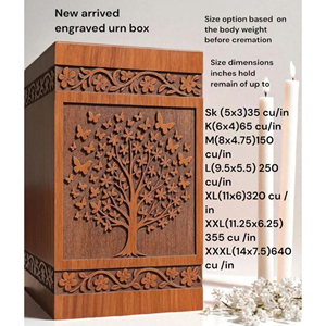 Wooden Urn with Nameplate for Memorial Use Elegant Wooden Urn with Smooth Rounded <b>Edges</b> by AYAANS - Product Image 4
