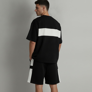 Ensemble court d'été pour homme le plus vendu – Tenue décontractée unie avec logo personnalisé sérigraphié – 100 % coton – Streetwear grandes tailles - Product Image 5