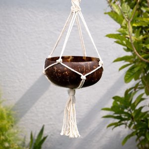 Décor de jardin rustique, pots suspendus en coquille de noix de coco pour plantes, pot de fleurs naturel de la plus haute qualité - Product Image 4