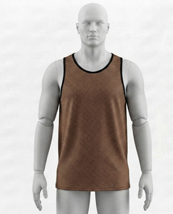 Men's Brown <b>Mesh</b> Tank Top Round Neck Sleeveless Breathable Regular Fit All Seasons Solid Color 100% Polyester Basketball Apparel - Product Image 1
