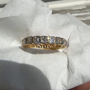 Wholesale Moissanite <b>Eternity</b> <b>Rings</b> Bands Bulk Supplier Factory Direct 925 <b>Silver</b> Gold D VVS Lab Grown OEM Jewelry India - Product Image 1