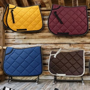 Premium Quilted English Horse Saddle Pad - Breathable Cotton Equestrian Saddle Cloth for Jumping & All-Purpose Riding - Product Image 1