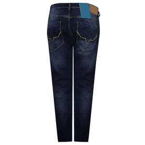 Jeans en denim streetwear pas chers pour hommes, coupe droite, respirants, écologiques, délavage foncé, taille mi-haute, doublure polaire, automne-printemps - Product Image 1