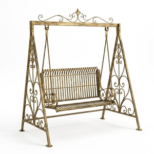 Custom 2 Person Heavy Duty Wrought Iron Victorian Garden <b>Swing</b> <b>Chair</b> <b>Outdoor</b> Hanging Patio <b>Swings</b> Non-Waterproof Cushion for - Product Image 3