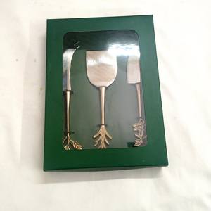 Épandeurs décoratifs en acier inoxydable, ensemble de fromage avec poignée ronde en relief Unique de conception tropicale faite à la main - Product Image 6